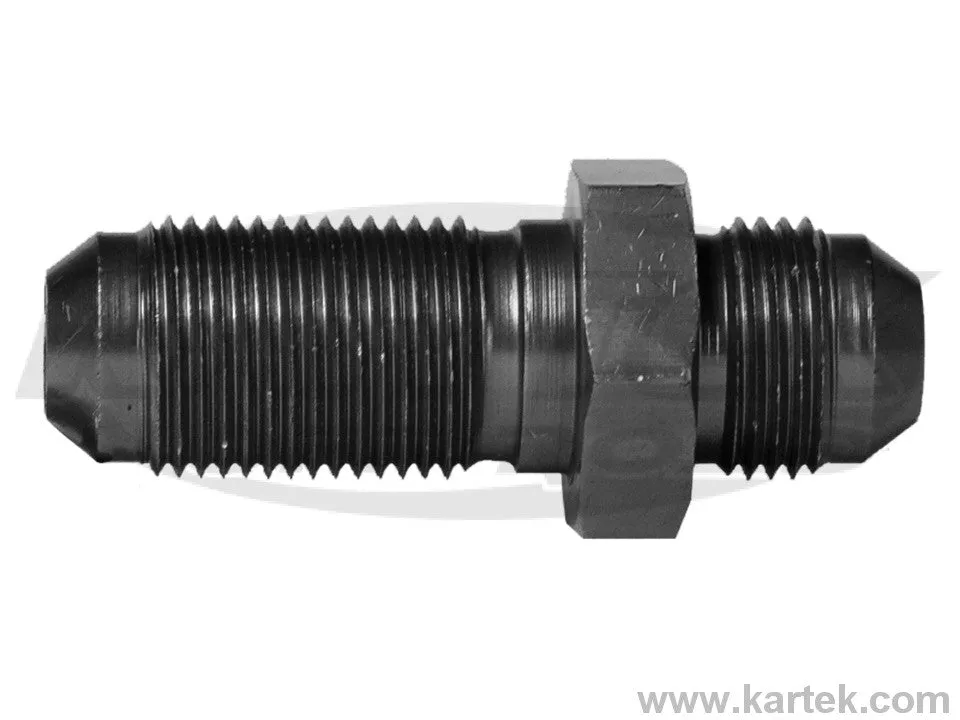 Fragola AN -20 Male To AN -20 Male Black Anodized Aluminum Straight Bulkhead Union Adapter Fittings